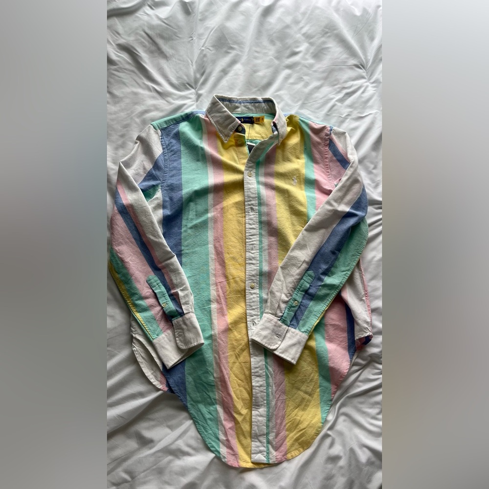 Ralph Lauren Striped Long Sleeve Button Up Blouse